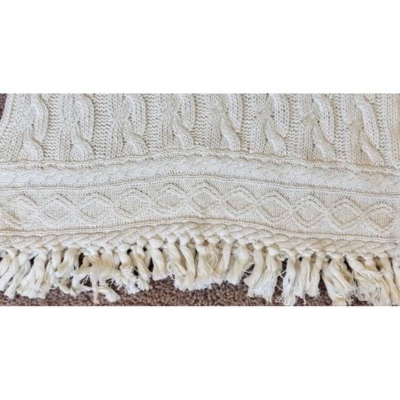 Vtg Yohji Yamamoto Cable Knit Ramie Cream Tassle Dress Long Sleeve Sz.Med. 90's - Picture 3 of 11